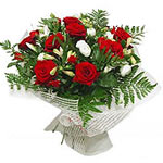This gorgeous bouquet of dark Red Roses is the best way to show how much you lov...