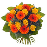 This Golden hand tied bouquet will light up their face. This bouquet is composed...