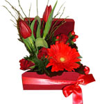 Red is the colour of strength, energy, fire. Send this flowers to your beloved p...