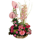 As open and bright as a Winter sky, this exquisite bouquet of pink shades with p...