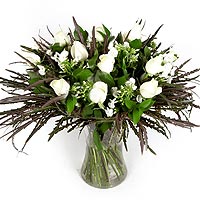 One sided The Bouquet arrangement of white flowers  create atmosphere of a fresh...
