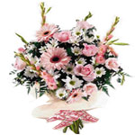 Send this beautiful bouquet of pink roses, and  fl...