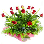 Dozen red rose with a fresh collection of red rose...