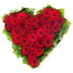 Arrangementof Red Roses in a Heart Shape 