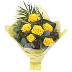 A six yellow roses bouquet, symbolizing friendship, affection and gratitude....