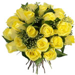 Symbolic Friendship and Caring Bouquet of 24 Yellow Roses