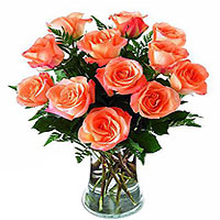 Fashionable Flames of Orange Roses