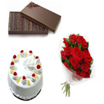 Marvelous Combo Pack of Cake, Roses and Chocolate Box