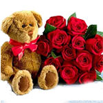 A sweet and romantic gift. Includes:- A cute teddy bear 30cms (11,8