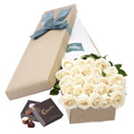 LONG STEMMED ROSES GIFT BOX WHITE 24