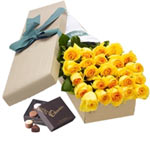 LONG STEMMED ROSES GIFT BOX YELLOW 24