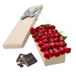 LONG STEMMED ROSES GIFT BOX RED 36