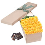 Angelic 36 yellow Roses Box  with Long Stem