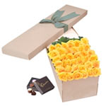 LONG STEMMED ROSES GIFT BOX YELLOW 36