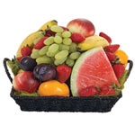 A delightful basket of fruit including fresh water...