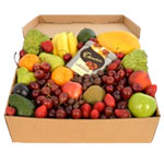 DELUXE FRUIT HAMPER WITH CHOC ALMONDS LARGE