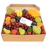Deluxe Fruit Hamper With Red Wine Large