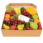 Deluxe Fruit Hamper With White Wine Large