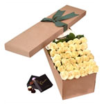 LONG STEMMED ROSES GIFT BOX WHITE 36