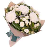 Ornamental Bouquet of Seasonal White Flowers