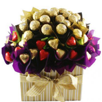 Acknowledge the people who love you by sending this Energetic Ferrero Flowers Bo...