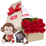 Captivating 12 Red Roses Gift Set for Valentine's Day
