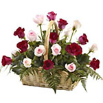 Attention-Getting Basket of Roses with Love