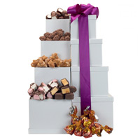 A Scrumptious chocolate tower of boxes including r...