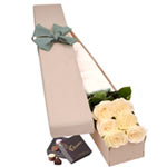 Long Stemmed Roses Gift Box White 6
