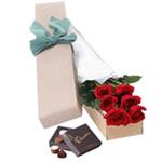 Long Stemmed Roses Gift Box Red 6