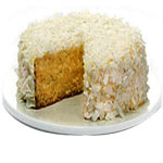 Syrup soaked coconut cake, topped with mango cream......  to Canberra
