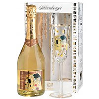 Luscious Schlumberger Cuvee Klimt Wine with a Delicate Wine Glass