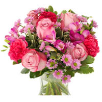 Charming Love Handwork Bouquet of Roses and Freesia
