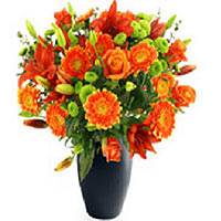 A nice Blumenschrauss in orange as orange gerberas...