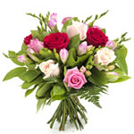 A fresh rose bouquet a great side kick! White, pink and red roses will brighten ...