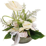 Livens up your apartment  a colourful flower arrangement in a dish/in a basket....