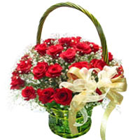 Glorious 3 Dozen Red Roses in a Basket