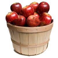 Carefully-Selected Fresh Red Apples in a Basket