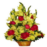 Red & Yellow  Flowers Basket