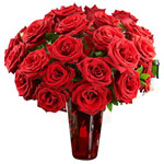Affectionate Combo of 24 Red Roses and Chocolates