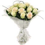 Clustered Bunch of Creamy White Roses