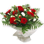 Artful 15 Red Roses with Greens