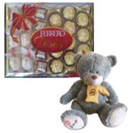 Irresistible Ferrero Rocher Chocolate and Teddy New Year Gift