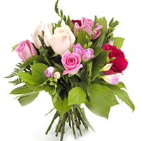 A fresh rose bouquet a great side kick! White, pink and red roses will brighten ...