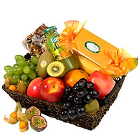 Fruit basket with goodies