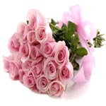 Delightful New Year Special Bouquet of 24 Pink Roses