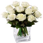 Exquisite Vase of White Roses