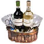 Attractive Christmas Basket of Wine