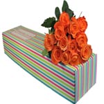 Nice Combination of 12 Pastel Roses in Box