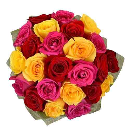 Send a treat to any flower lover by gifting this 24 Mixed Roses Bouquet...